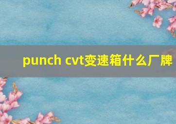 punch cvt变速箱什么厂牌